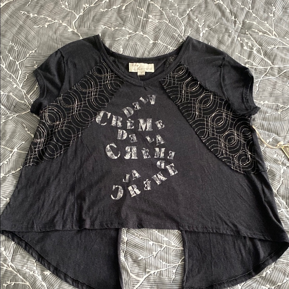 Fancy Gun metal colored Tee Shirt Style Top
